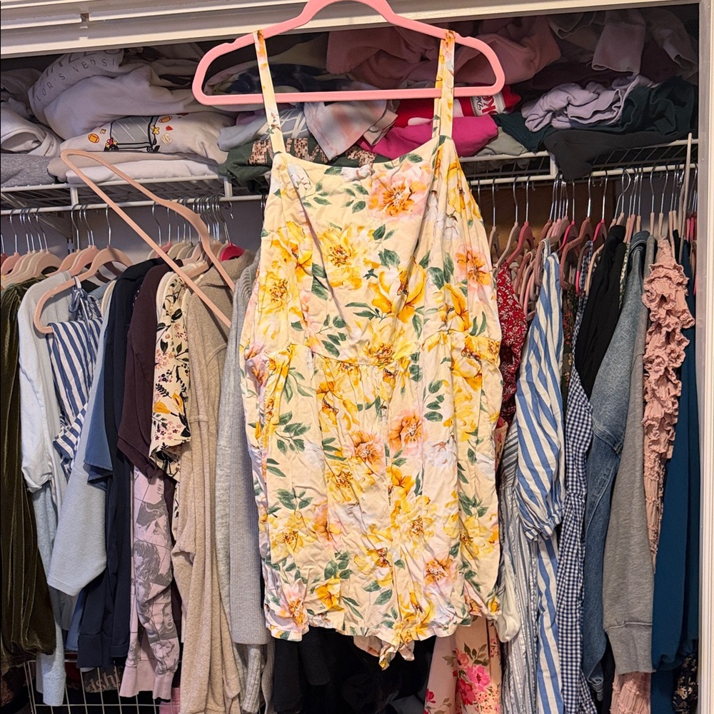 Old Navy Floral Yellow and Green Romper